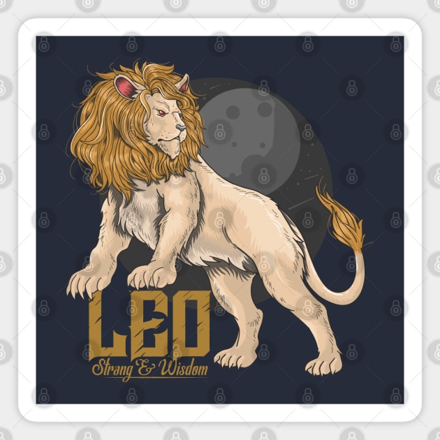 lion leo strong wisdom Magnet by Mako Design 